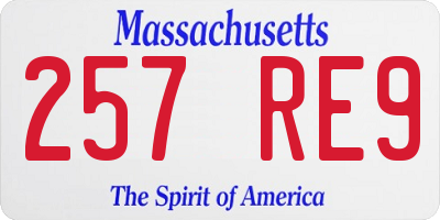 MA license plate 257RE9