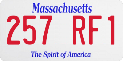 MA license plate 257RF1