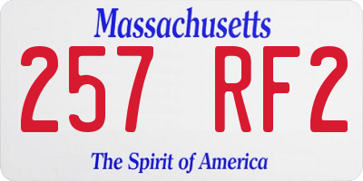 MA license plate 257RF2