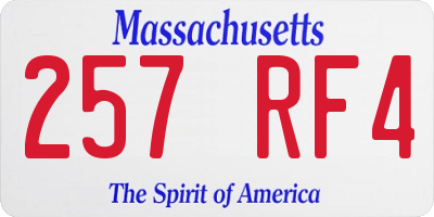 MA license plate 257RF4