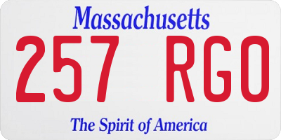 MA license plate 257RG0
