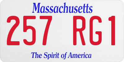 MA license plate 257RG1