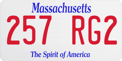 MA license plate 257RG2