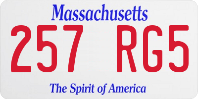 MA license plate 257RG5