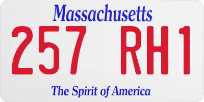 MA license plate 257RH1