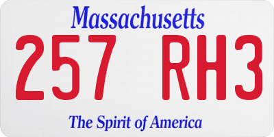 MA license plate 257RH3