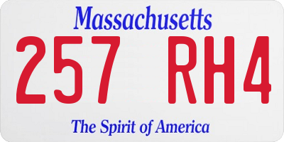 MA license plate 257RH4