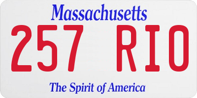MA license plate 257RI0