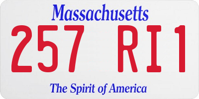 MA license plate 257RI1