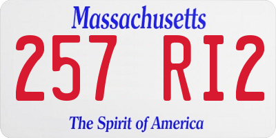 MA license plate 257RI2