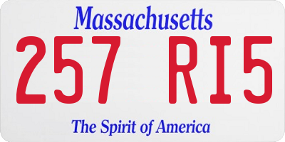 MA license plate 257RI5