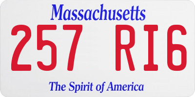 MA license plate 257RI6
