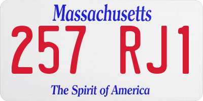 MA license plate 257RJ1