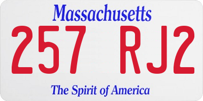 MA license plate 257RJ2