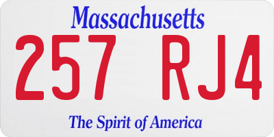 MA license plate 257RJ4