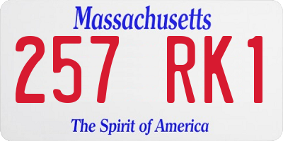 MA license plate 257RK1