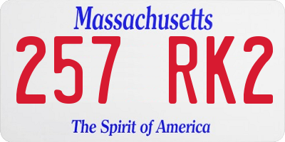MA license plate 257RK2