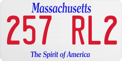 MA license plate 257RL2