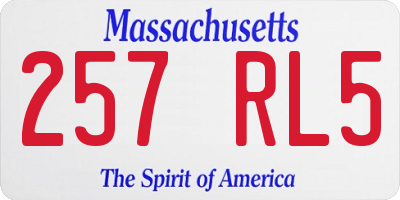 MA license plate 257RL5