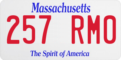 MA license plate 257RM0