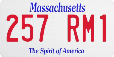 MA license plate 257RM1
