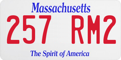 MA license plate 257RM2