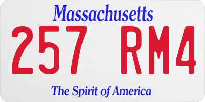 MA license plate 257RM4