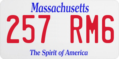 MA license plate 257RM6