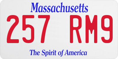 MA license plate 257RM9