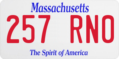 MA license plate 257RN0