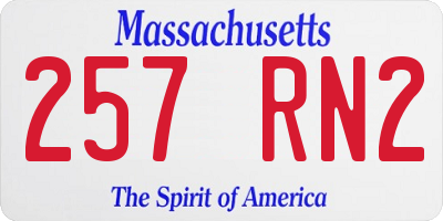 MA license plate 257RN2