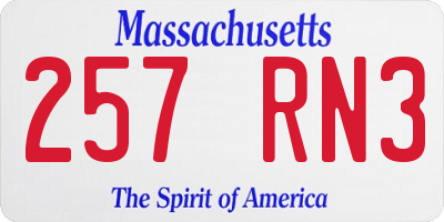 MA license plate 257RN3