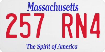MA license plate 257RN4
