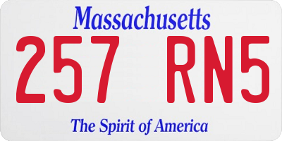 MA license plate 257RN5