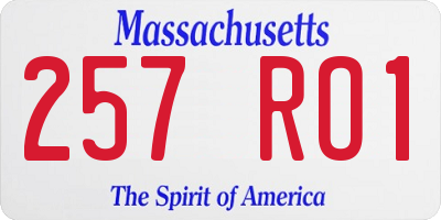MA license plate 257RO1