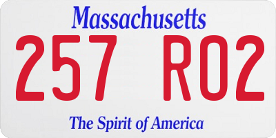 MA license plate 257RO2