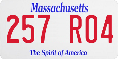 MA license plate 257RO4