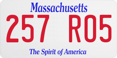 MA license plate 257RO5
