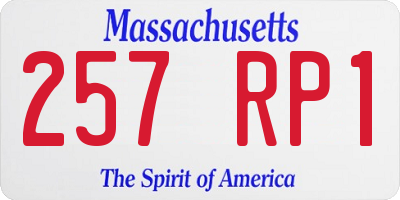 MA license plate 257RP1