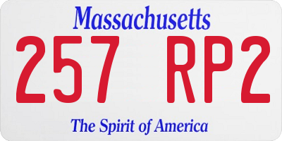 MA license plate 257RP2