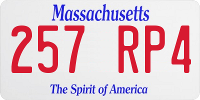 MA license plate 257RP4