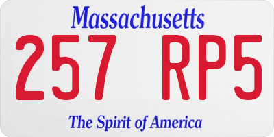 MA license plate 257RP5