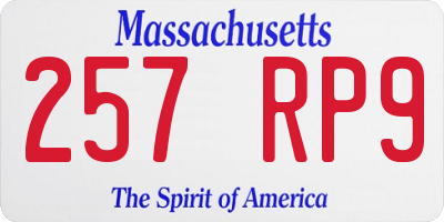 MA license plate 257RP9