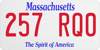 MA license plate 257RQ0