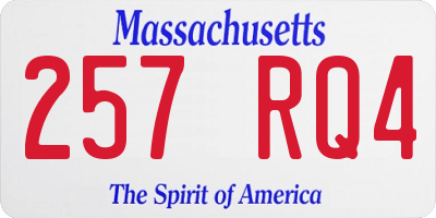 MA license plate 257RQ4