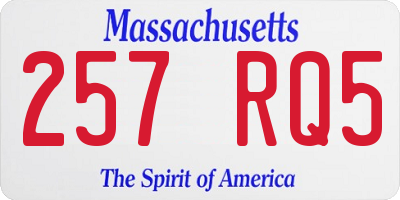 MA license plate 257RQ5
