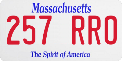 MA license plate 257RR0