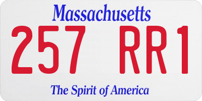 MA license plate 257RR1