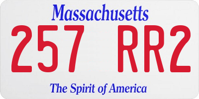 MA license plate 257RR2