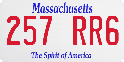 MA license plate 257RR6